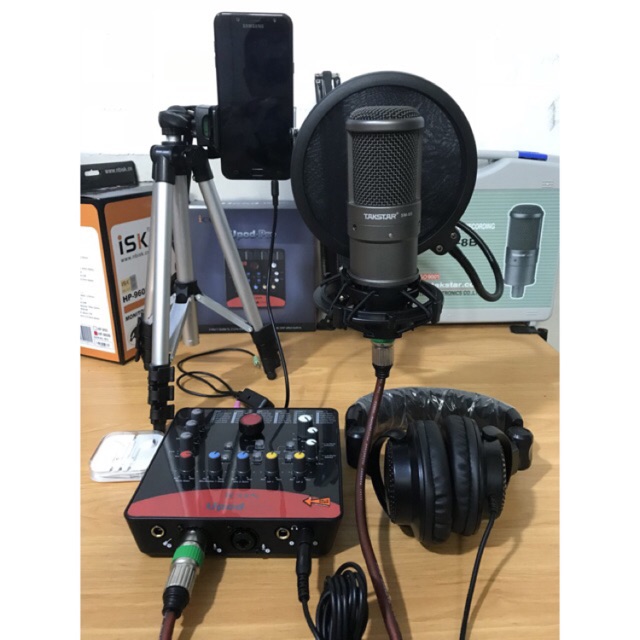 [Freeship toàn quốc từ 50k] COMBO MIC THU ÂM TAKSTAR PC-SM8B + SOUND CARD ICON UPOD PRO full phụ kiện