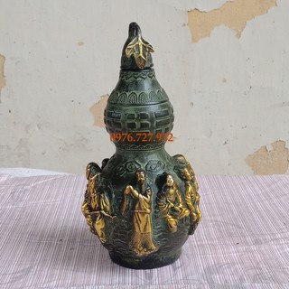 hồ lô bát tiên đồng 18cm, giá bán hồ lô bằng đồng, bán hồ lô bằng đồng giả cổ