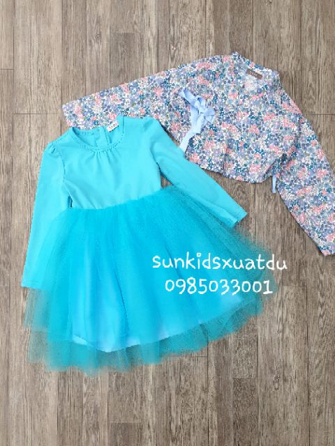 Sét 2 chi tiết váy HANBUK voan xanh