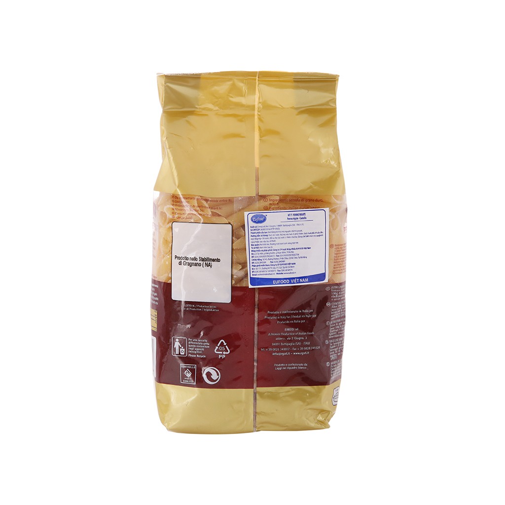 Nui ống xéo số 36 Penne Rigate Castello gói 200g