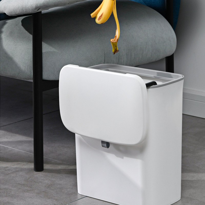 Thùng Đựng Rác Bằng Nhựa Gắn Tường Không Cần Khoan Kèm Nắp Đậy Tiện Dụng 7/9L