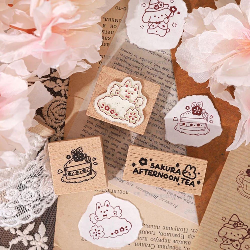 Con Dấu Bằng Gỗ Cao Su Dùng Trang Trí Sổ Tay Nhật Ký