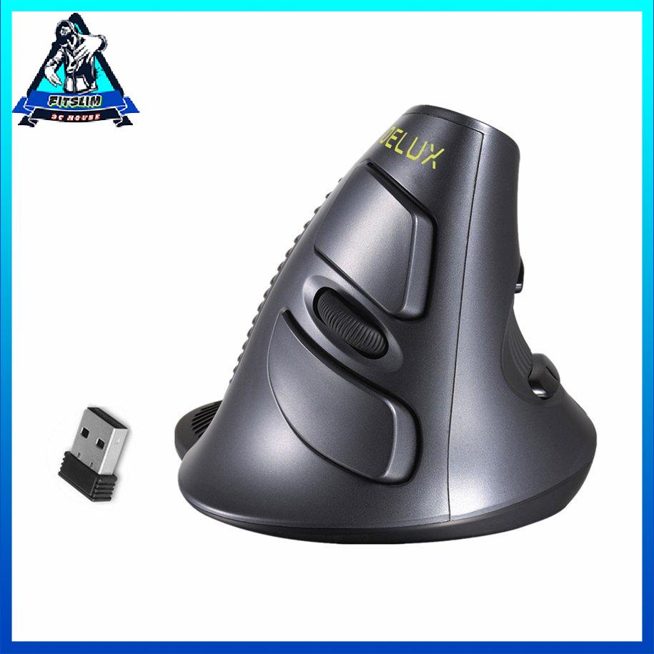 Chuột không dây Delux M618GX 6 nút Chuột dọc công thái học cho máy tính xách tay [8/3]