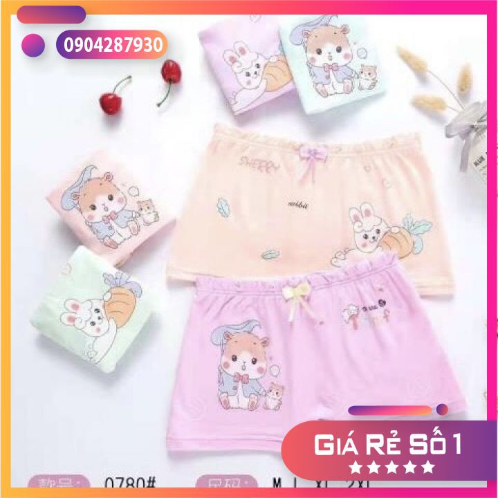 Set 4 Quần chip đùi bé gái - Quần chip đùi bé gái hàng Quảng Châu cao cấp Vải Cotton siêu mát, dễ thương