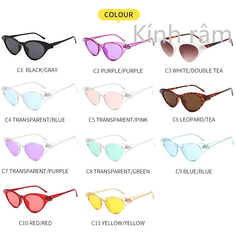 Kính mát hình mắt mèo phong cách cổ điển cho nữ