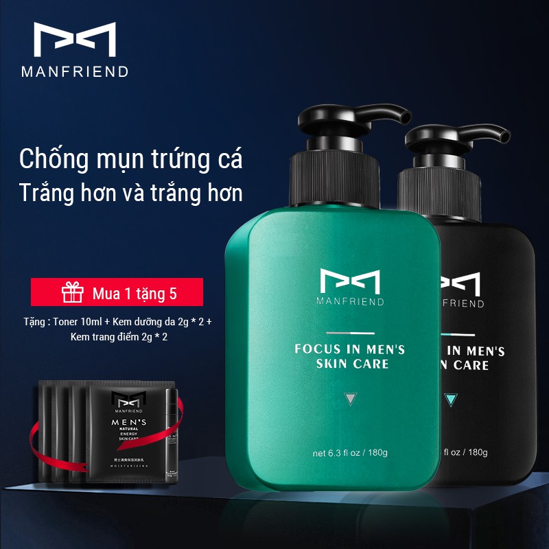 Sữa Rửa Mặt MANFRIEND Kiềm Dầu Dưỡng Ẩm Làm Trắng Da Hiệu Quả Cho Nam 180g