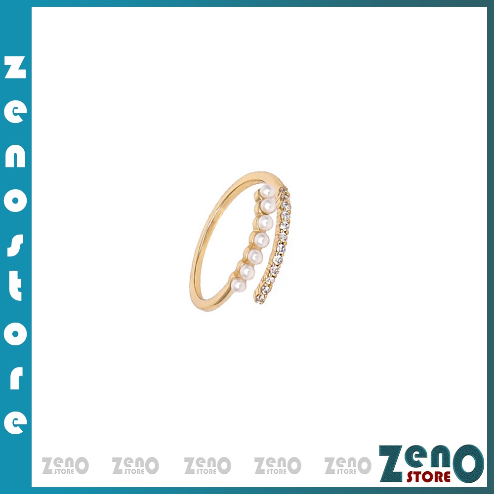 Nhẫn ZenO mạ vàng đính ngọc N05 có thể điều chỉnh độ rộng