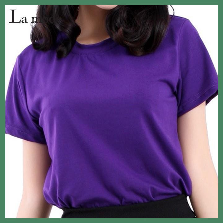 Áo Thun Trơn Nam Nữ Unisex Nhiều Màu - Tím &amp; Hồng - La mode