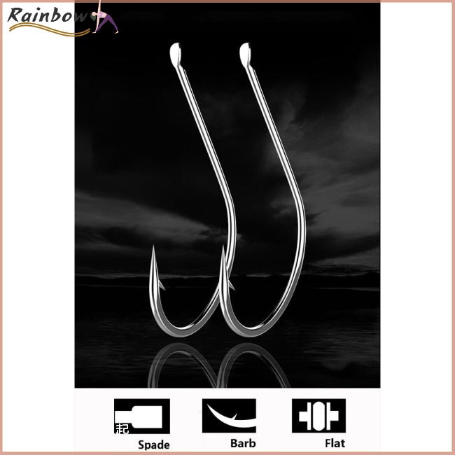 [COD] 50 Chiếc Móc Thép carbon Cao 1#-10# Lưỡi Câu Cá Cán Dài Chất Lượng Cao