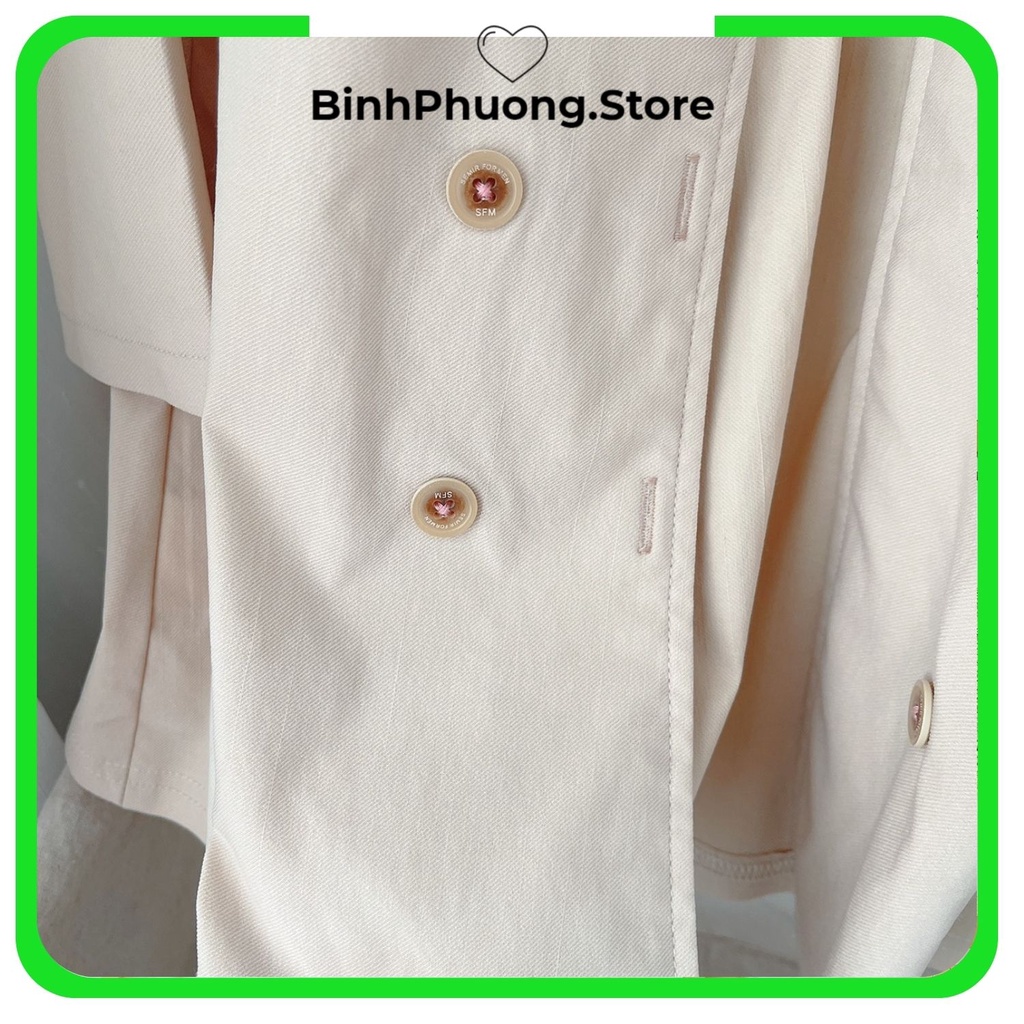 Áo Khoác Măng Tô Toàn Thân Cho Bé Gái Hàn Quốc Chất Vải Thô Cotton 1 2 3 4 5 6 tuổi Binhphuong.store