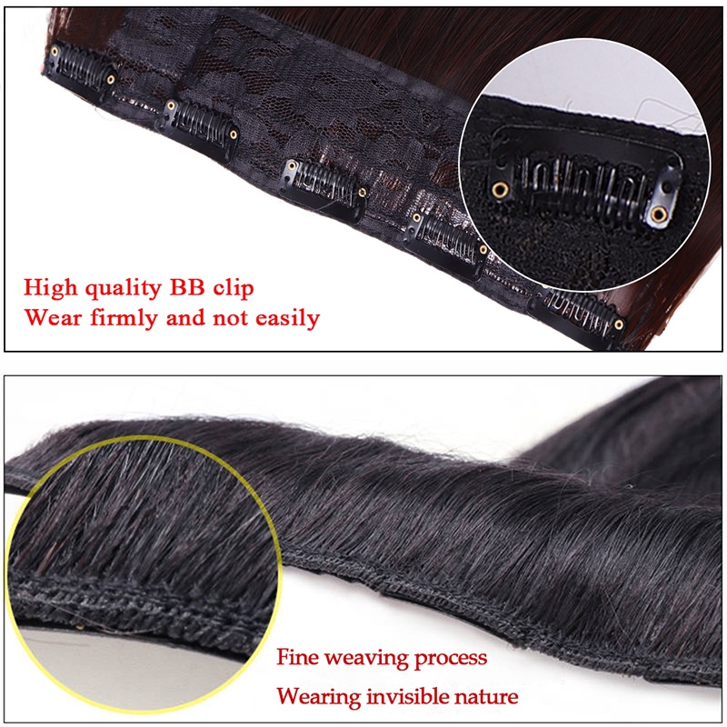 Tóc giả WIGSIN dáng thẳng dài có 5 kẹp giữ màu đen/ nâu thời trang 100cm