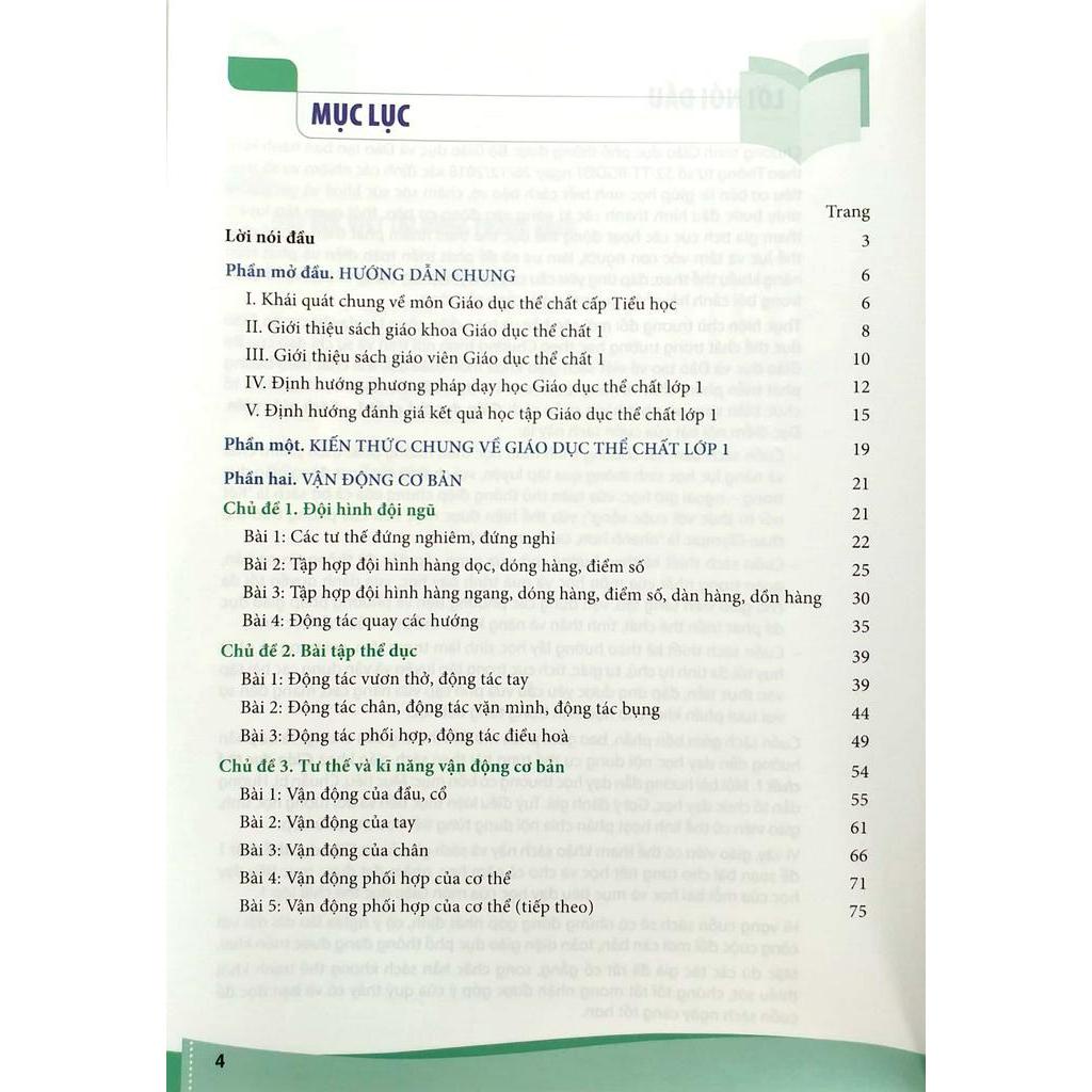 Sách Giáo Dục Thể Chất 1 - Sách Giáo Viên