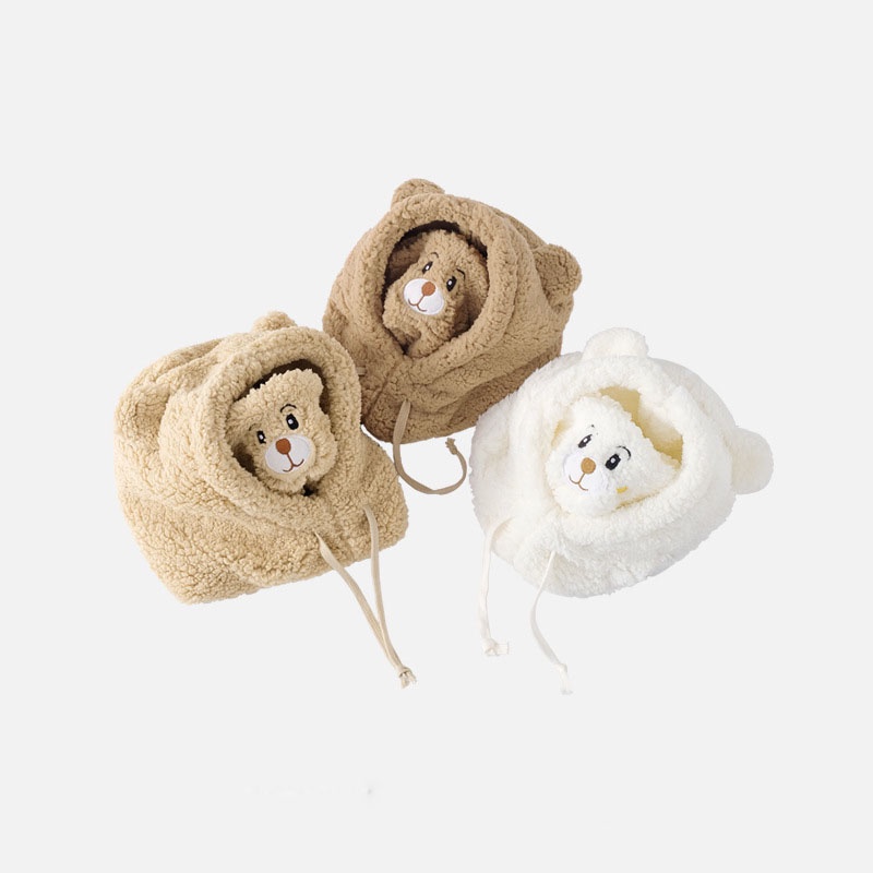 Nón trùm đầu kiêm khăn choàng cổ hình gấu dễ thương cho nam và nữ