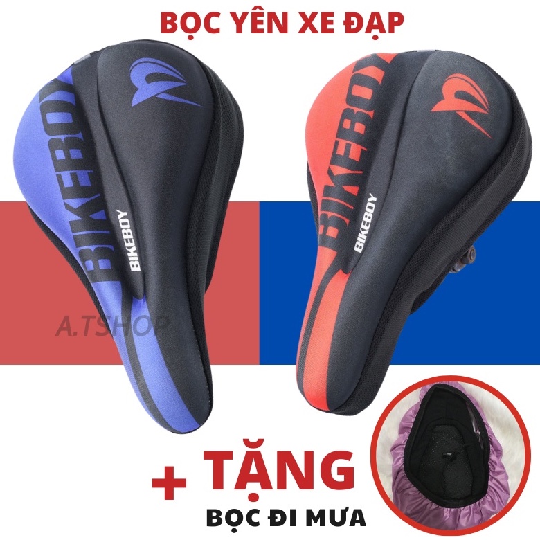 Bọc yên xe đạp thể thao mềm nhẹ êm mông thoáng khí tặng kèm bọc che mưa yên xe