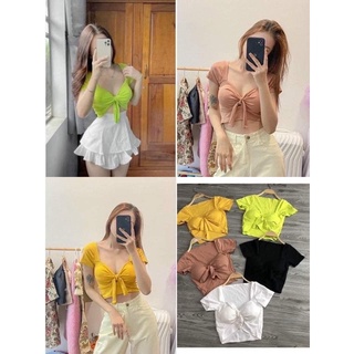 ÁO MÚT NGỰC CỘT NƠ CROPTOP