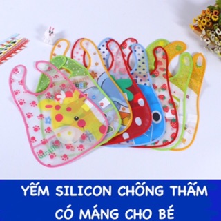 Yếm ăn dặm silicon chống thấm cho bé