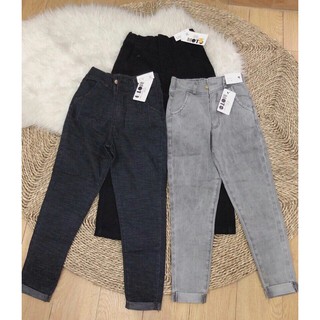 Quần Baggy Jean Nữ trơn