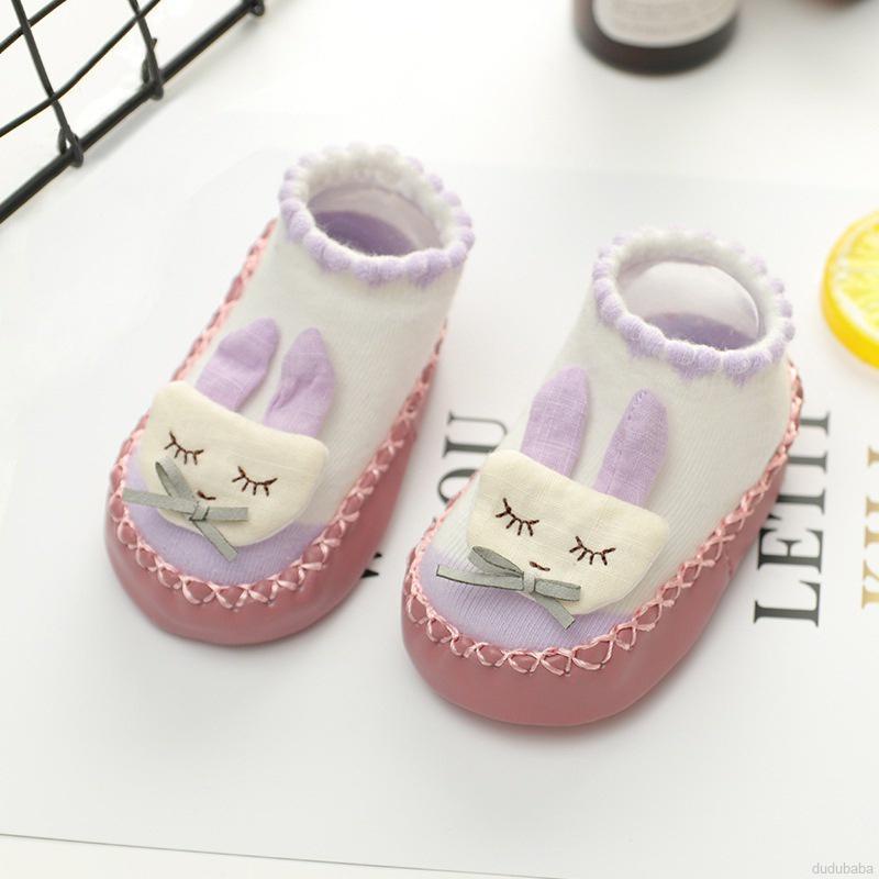 Giày cotton đế mềm chống trượt họa tiết hoạt hình dành cho bé tập đi