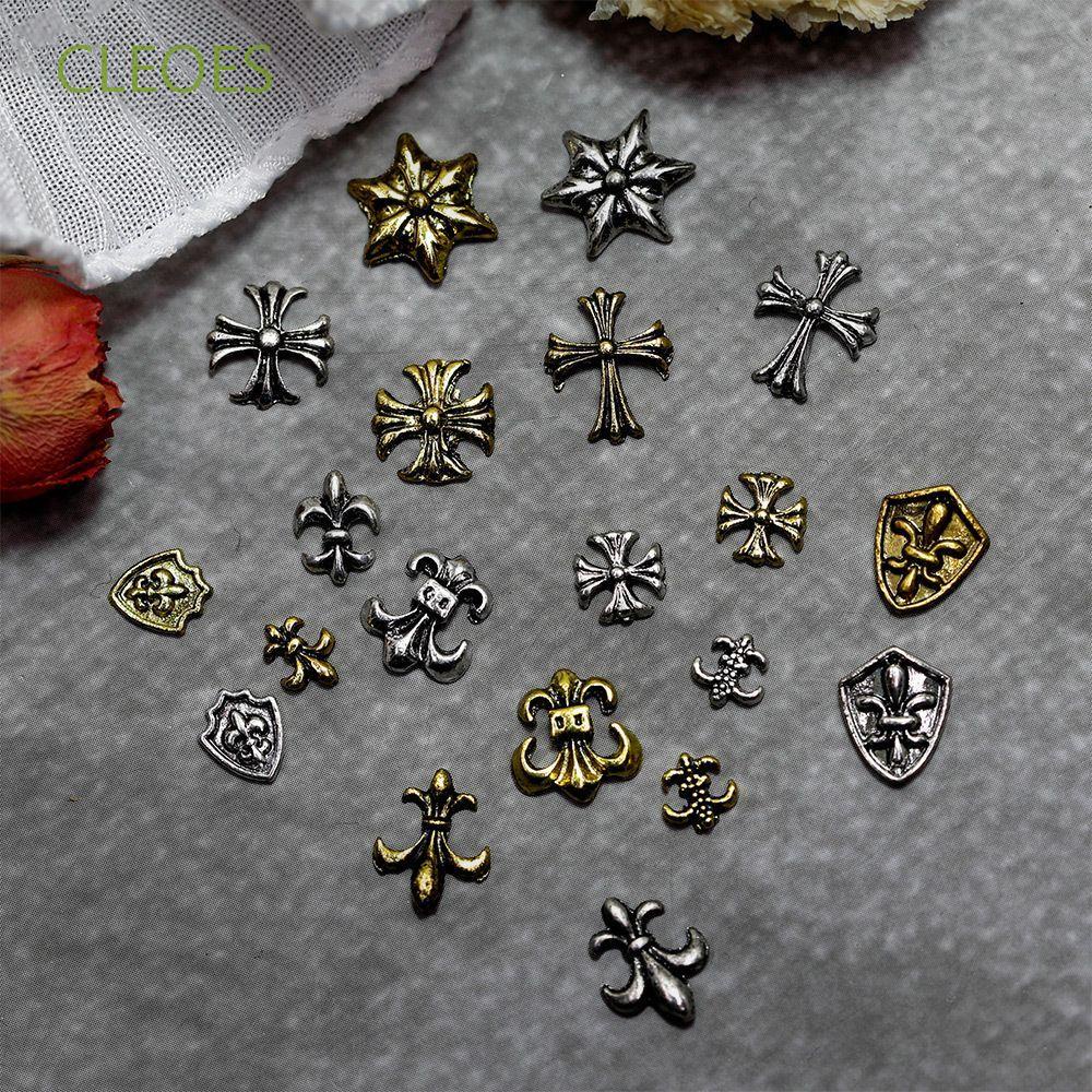 [Hàng mới về] 50 Phụ kiện trang trí móng tay 3D bằng hợp kim nhiều màu sắc đẹp