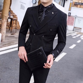 Vest Kẻ Đen 6 Nút
