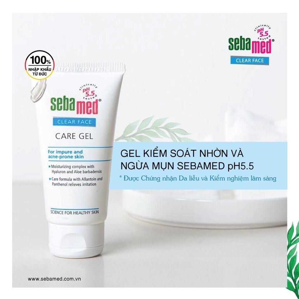 Gel dưỡng ẩm chăm sóc và bảo vệ da mụn Sebamed pH5.5 Clear Care Gel 50ml [Nhập Khẩu Chính Hãng]