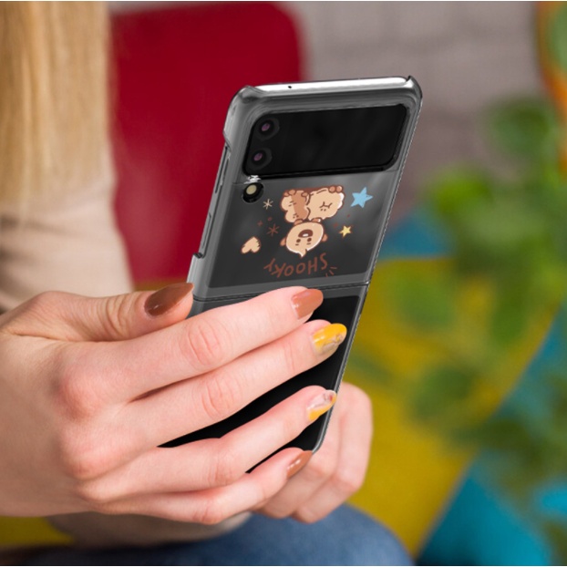 Bao da điện thoại BT21 mỏng trong suốt cho Z Flip 3 / Z Flip3 5G / Z Flip 4 / Z Flip4 5G