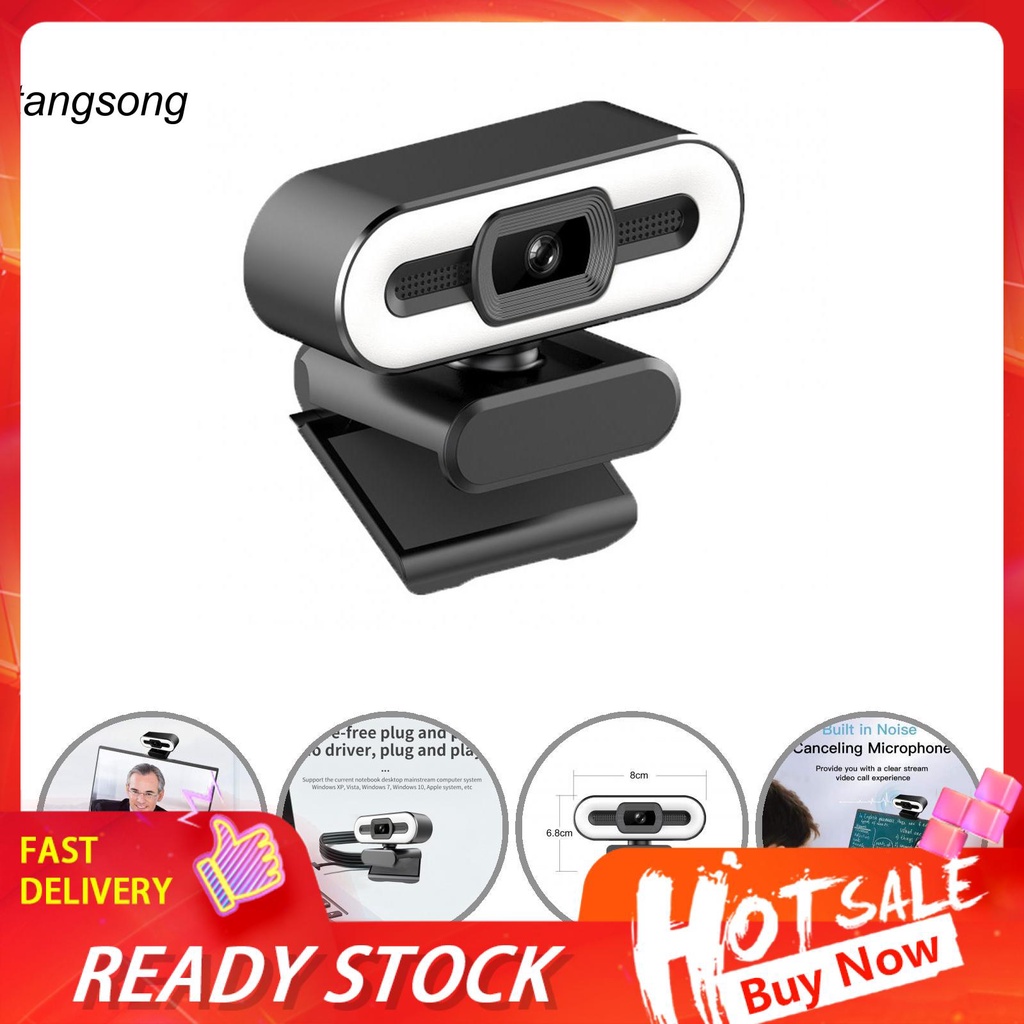 Webcam để bàn 1080P/2K USB có thể điều chỉnh kèm micro tiện dụng