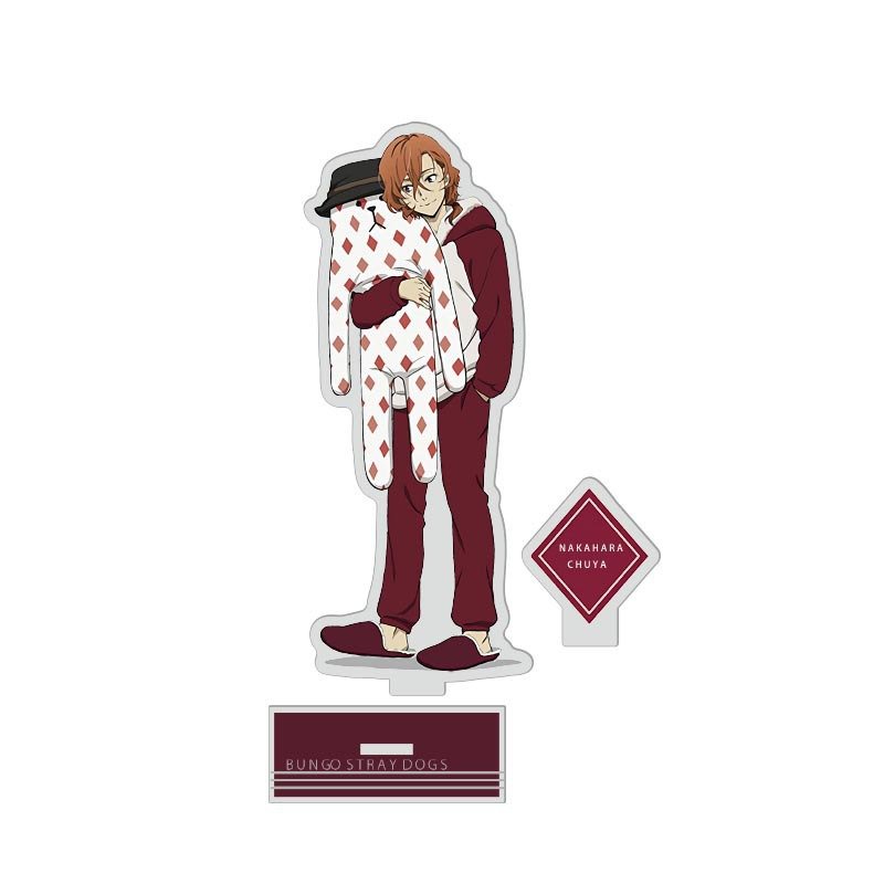 Mô Hình Standee BUNGOU STRAY DOGS ver ĐỒ NGỦ ÔM GẤU tượng acrylic anime Văn Hào Lưu Lạc mica chibi trang trí