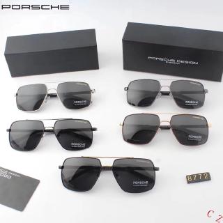 2019 porsche men's classic stylish square polarized metal sunglasses outdoor driving glasses 8772