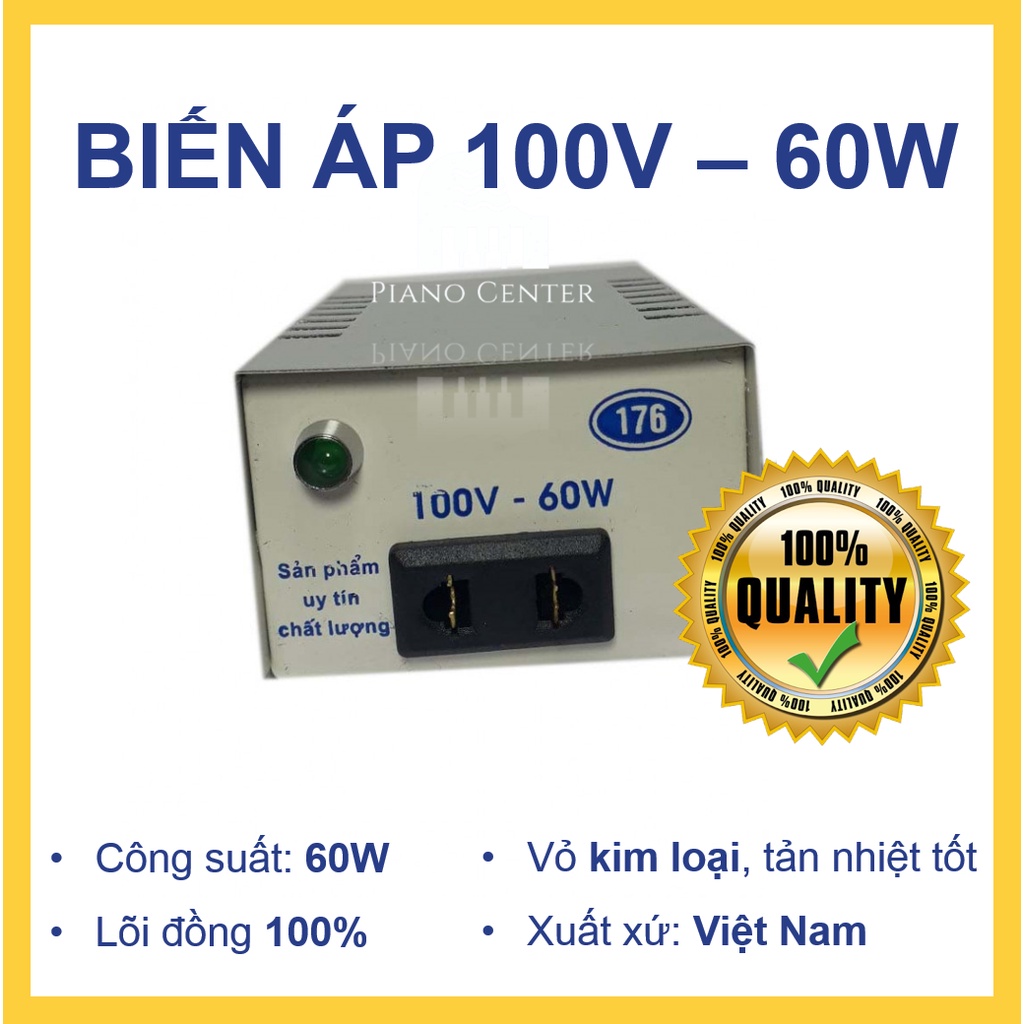 Adapter - Biến áp/ Bộ đổi nguồn điện 220V sang 100V, 60W lõi đồng (hàng Việt Nam, công ty 176)