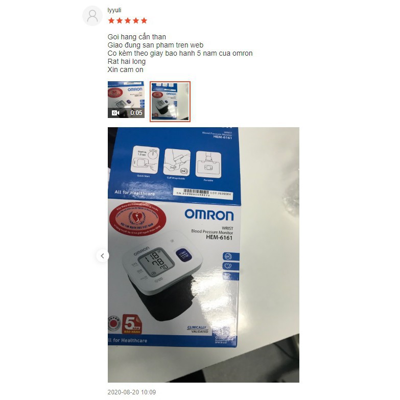 [HÀNG NHẬT BẢN CHÍNH HÃNG] Máy Đo Huyết Áp Cổ Tay Omron - HEM 6161