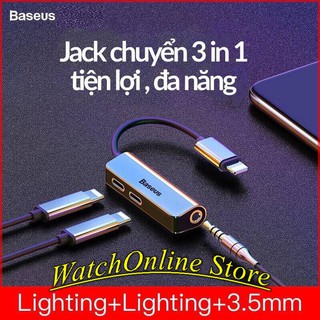 Bộ chuyển cổng Lightning sang Lightning + Audio AUX 3.5mm Baseus L52 cho iPhone/ iPad