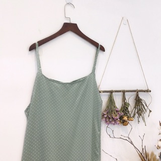 Đầm 2 dây chấm bi
