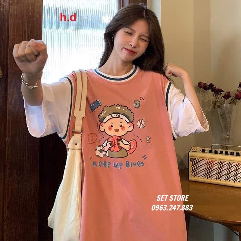 Áo bóng chày,áo raplang phối tay nam nữ in hình cô gái -setstore