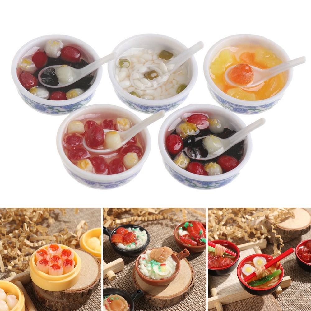 BSUNS 1PC Random Chinese DIY Toys Doll Accessories Rice Pastry Casserole Noodles Dessert Kitchen