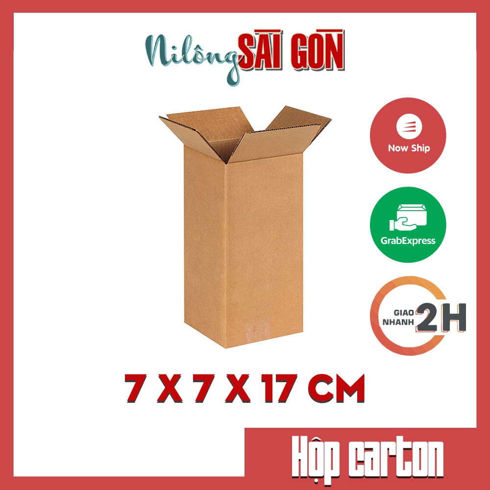 Combo 50 hộp carton size 7x7x17 cm để đóng gói hàng