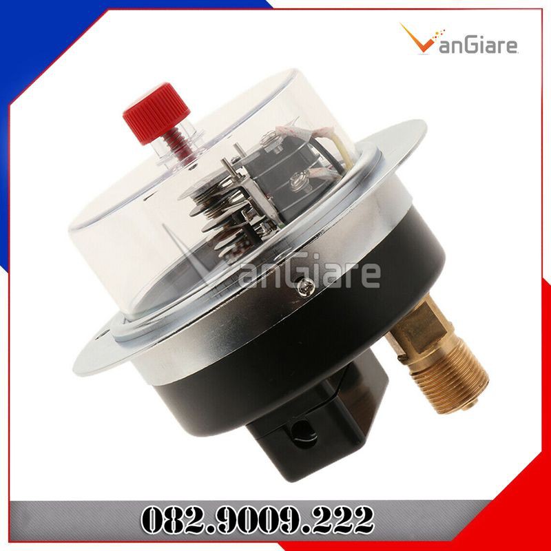 Đồng hồ đo áp suất 3 kim tiếp điểm điện chân ngang, mặt 100