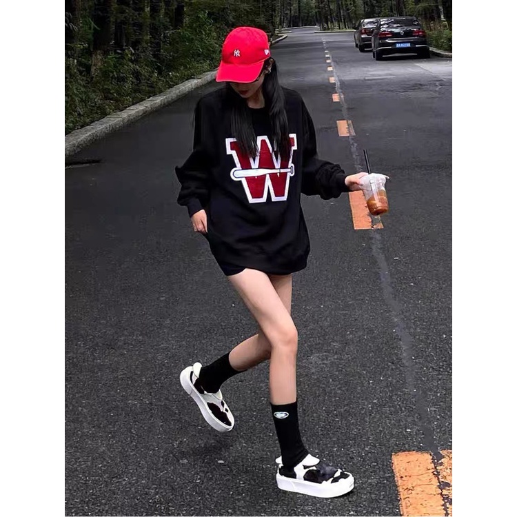 Áo Nỉ Sweater Oversize Bóng Chày W, Mẫu Hot Trend Mùa Đông 2022 𝘽𝙮.𝘾𝙖𝙢𝙘𝙖𝙢