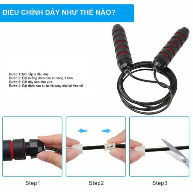 Dây nhẩy thể dục cao cấp loại sịn lõi thép - dây nhảy lõi thép có hộp có túi -shopgiadunghn1