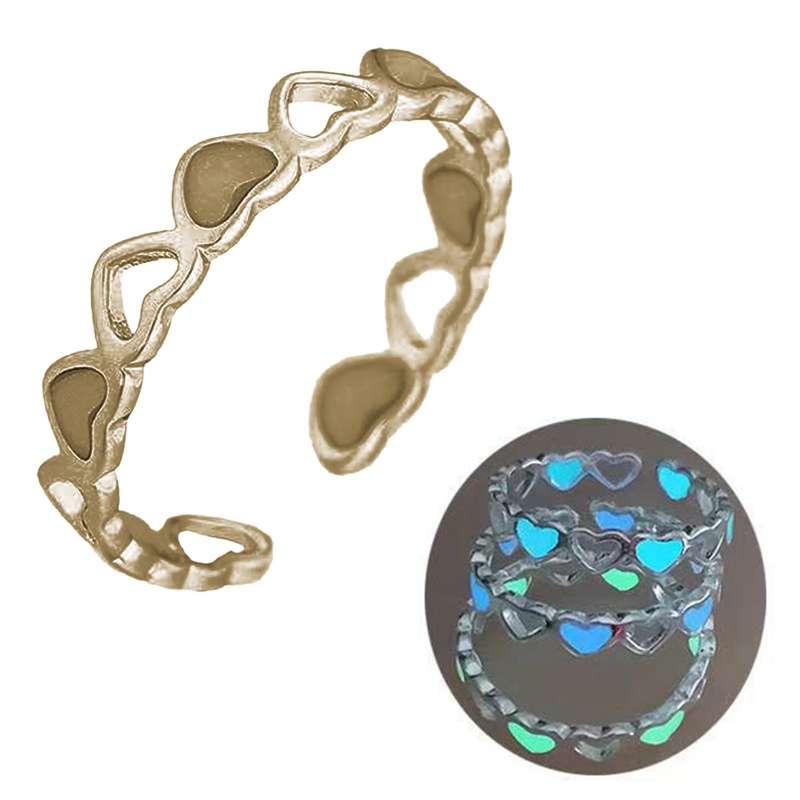 Nhẫn Bạc Trái Tim Dạ Quang Phát Sáng Trong Bóng Tối Cho Nữ