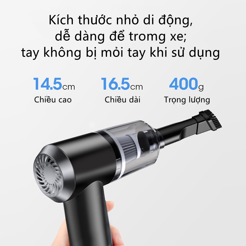 Máy Hút Bụi Vacuum Cầm Tay, Máy Hút Bụi Gia Đình Giúp Vệ Sinh Ô Tô,Sử Dụng Pin Mẫu Mới