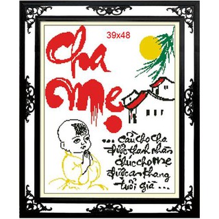 Tranh Thêu Chữ Thập Cầu Cho Cha Được Thanh Nhàn 222691 (KHÁCHH TỰ THÊU) KT:49X54CM