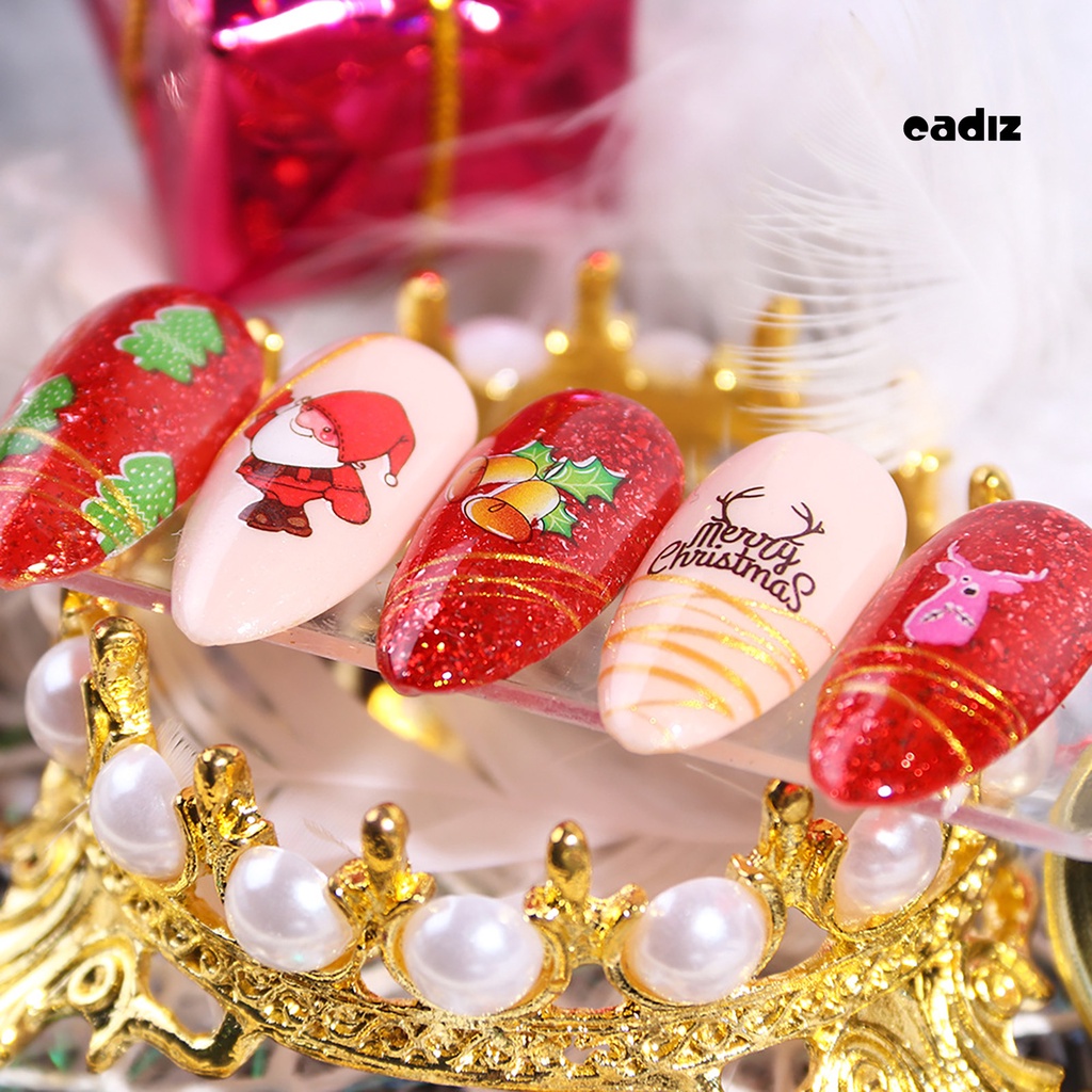 Miếng Dán Móng Tay Hiệu Ứng 3D Chủ Đề Giáng Sinh