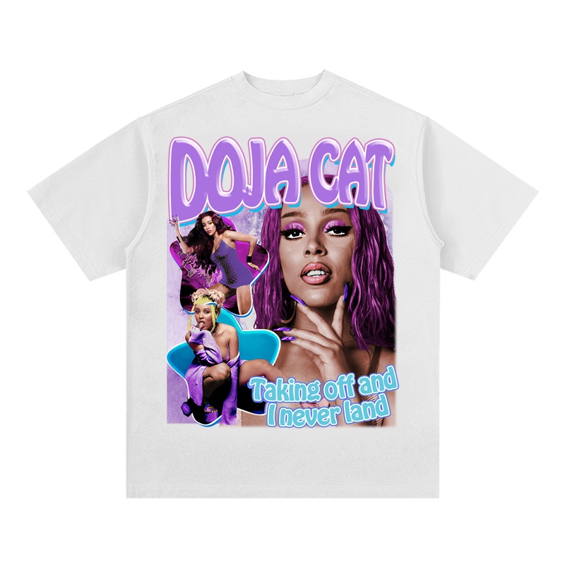 Áo Thun Vintage Doja Cat v2 Tay Lỡ Unisex - Đen/Trắng Cổ Tròn | Blackwork