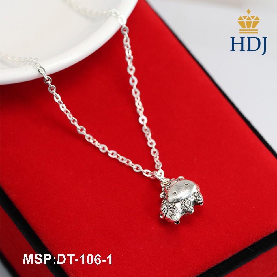 Dây chuyền bạc 925 cho bé trai, bé gái tuổi sửu hình con trâu đẹp trang sức HDJ mã DT-106-1 Hàng Chính Hãng