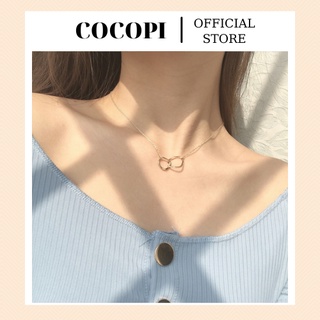 Dây chuyền, vòng cổ hai hình tròn đan nhau phong cách Hàn Quốc Cocopi.accessories - VC012