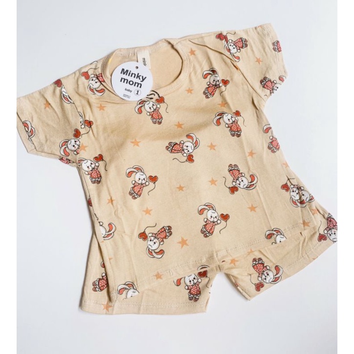 Combo bộ ngắn thun lạnh minky mom cho bé trai, bé gái