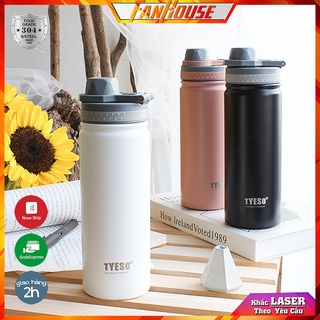 Bình nước Tyeso Easy chính hãng giữ nhiệt 24h ly đựng nước dung tích 530ml Inox 304 Fan House khắc tên theo yêu cầu