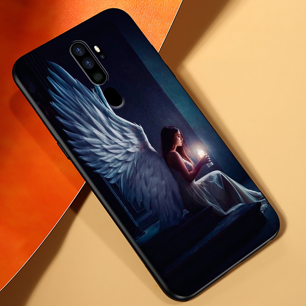 OPPO A53 A32 F11 Reno 2 3 4 Z 2Z 2F Pro 2020 TPU Soft Silicone Case Casing Cover PZ28 Beautiful Angel Wings