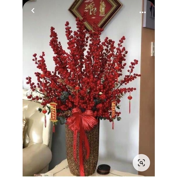 Cành đào đông 12 nhánh hàng vip siêu đẹp trang trí tết, đón năm mới